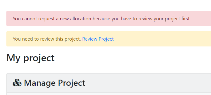 Project Review Pending Notification
