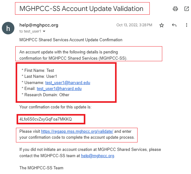 MGHPCC-SS Account Update Validation