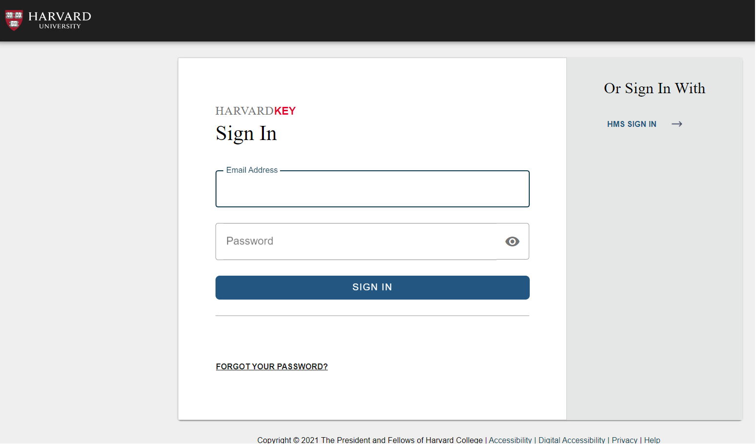 Institutional IdP Login Page