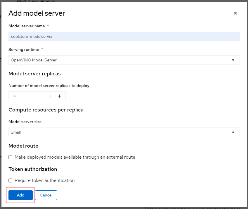 Configure A New Model Server