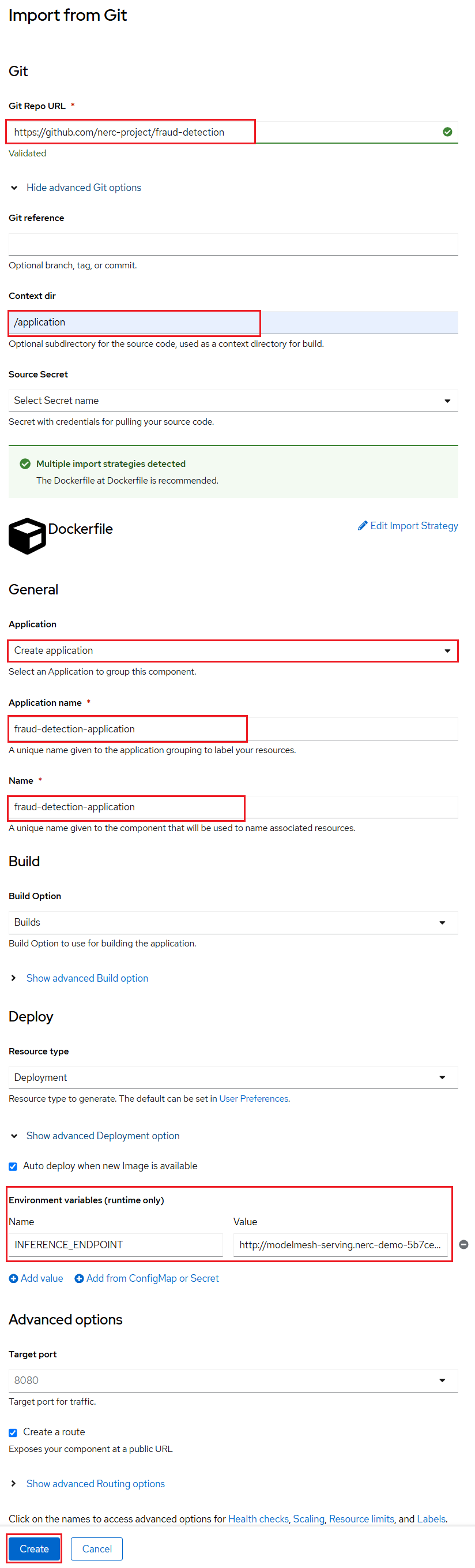 Import from Git Settings