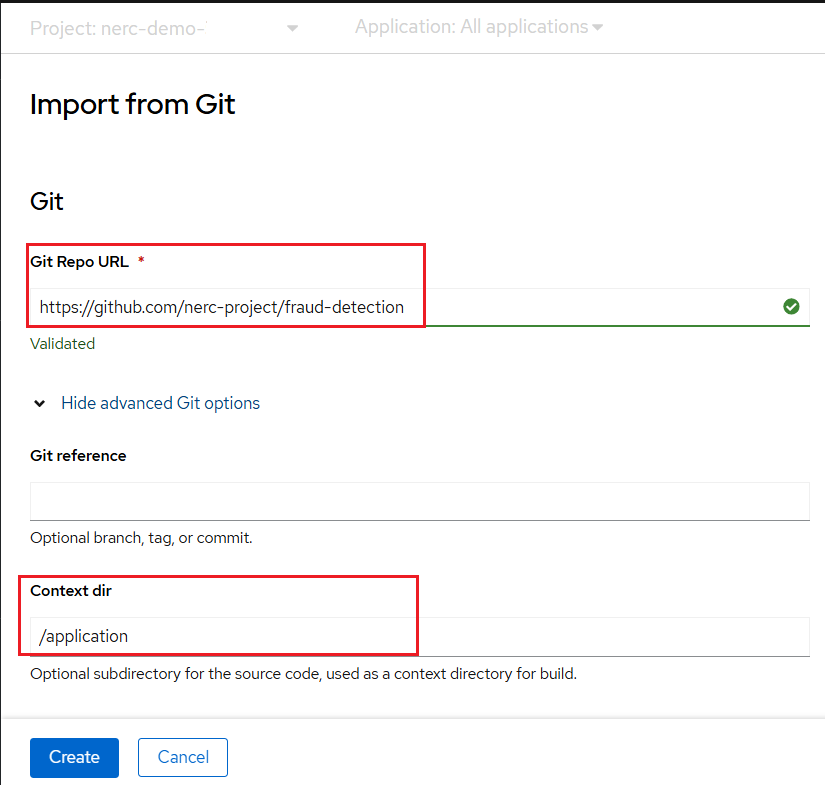 Import Git Repo With Dockerfile