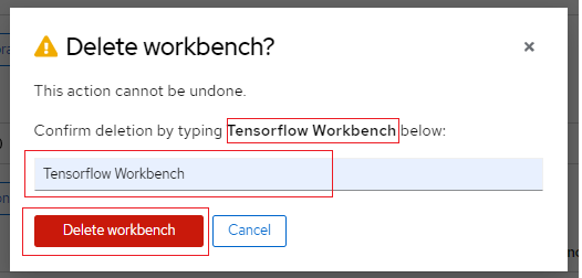 Delete Workbench Confirmation