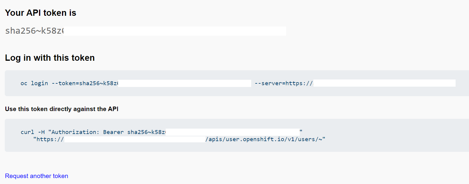 oc Login Command with Token