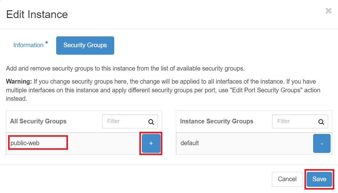 Select Security Groups