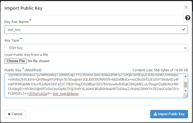 Import Key Pair