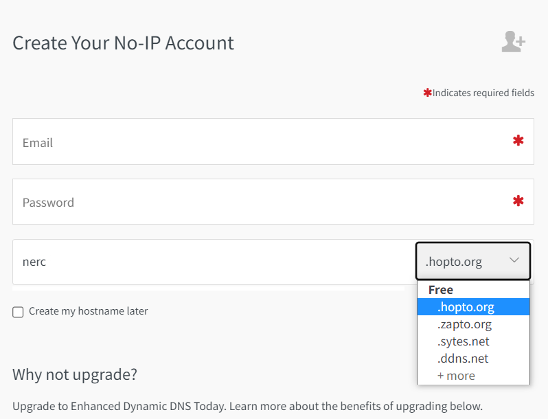 Create No-IP Account