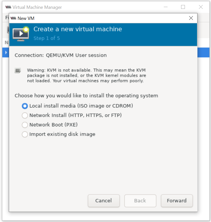 Virt-Manager Local install media