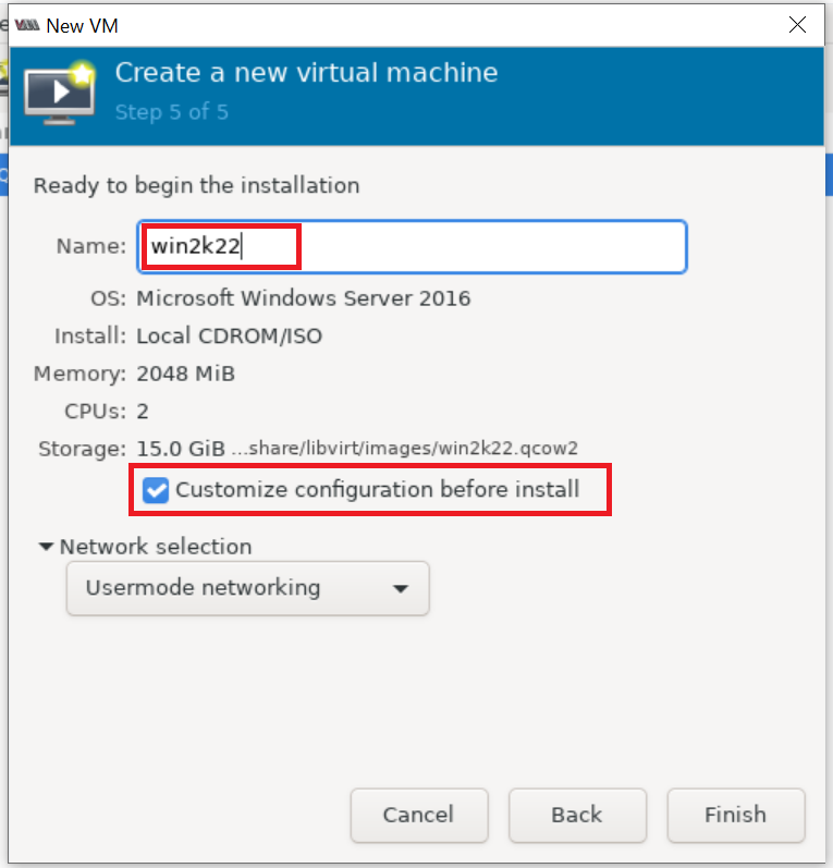 Virt-Manager Virtual Machine Name