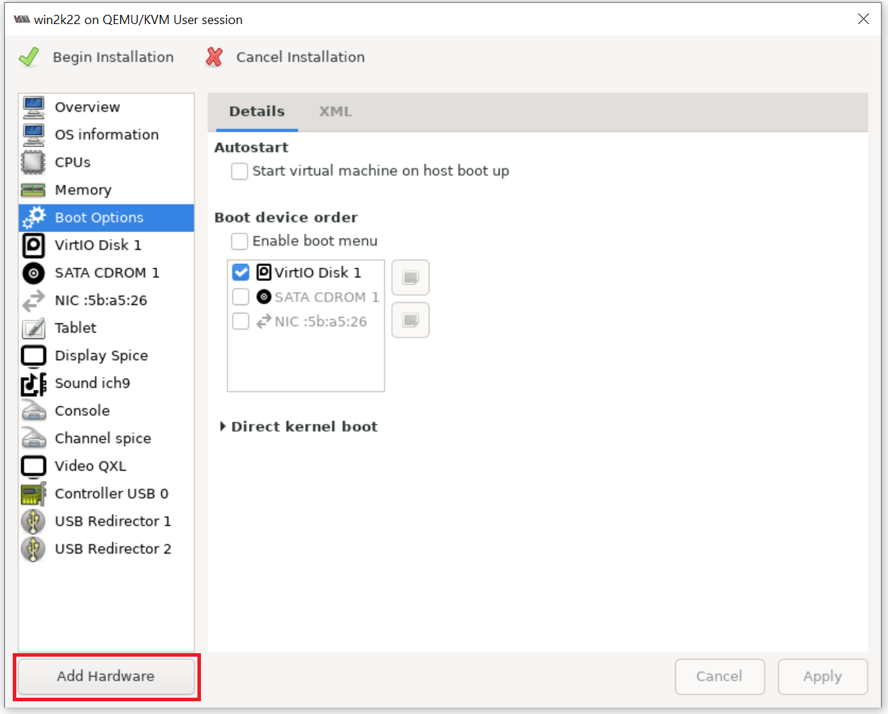 Virt-Manager Add Hardware