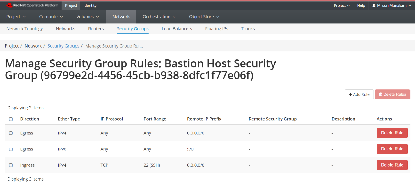 Bastion Host Security Group