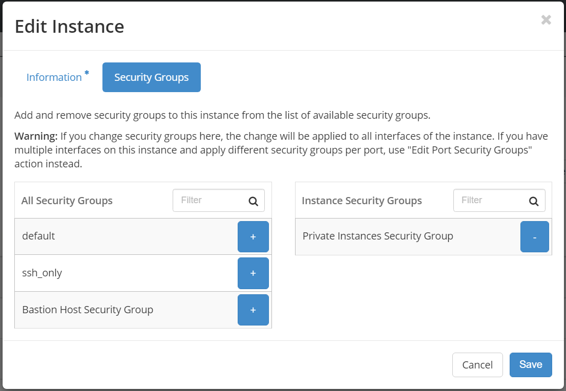 private1 Instance Security Group