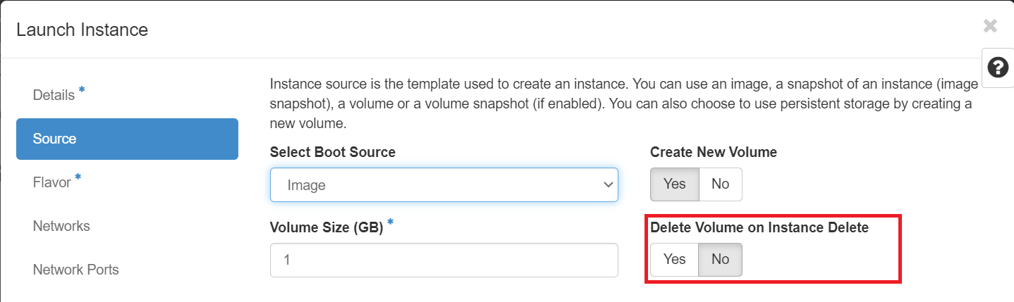 Launch Instance With Persistent Volume