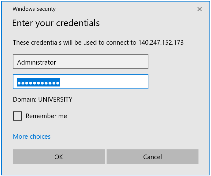 Prompted Administrator Login