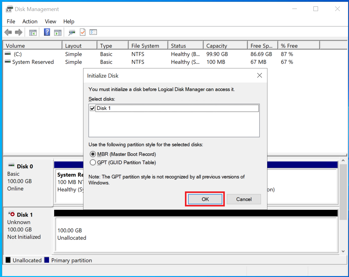 Windows Disk Partition Style